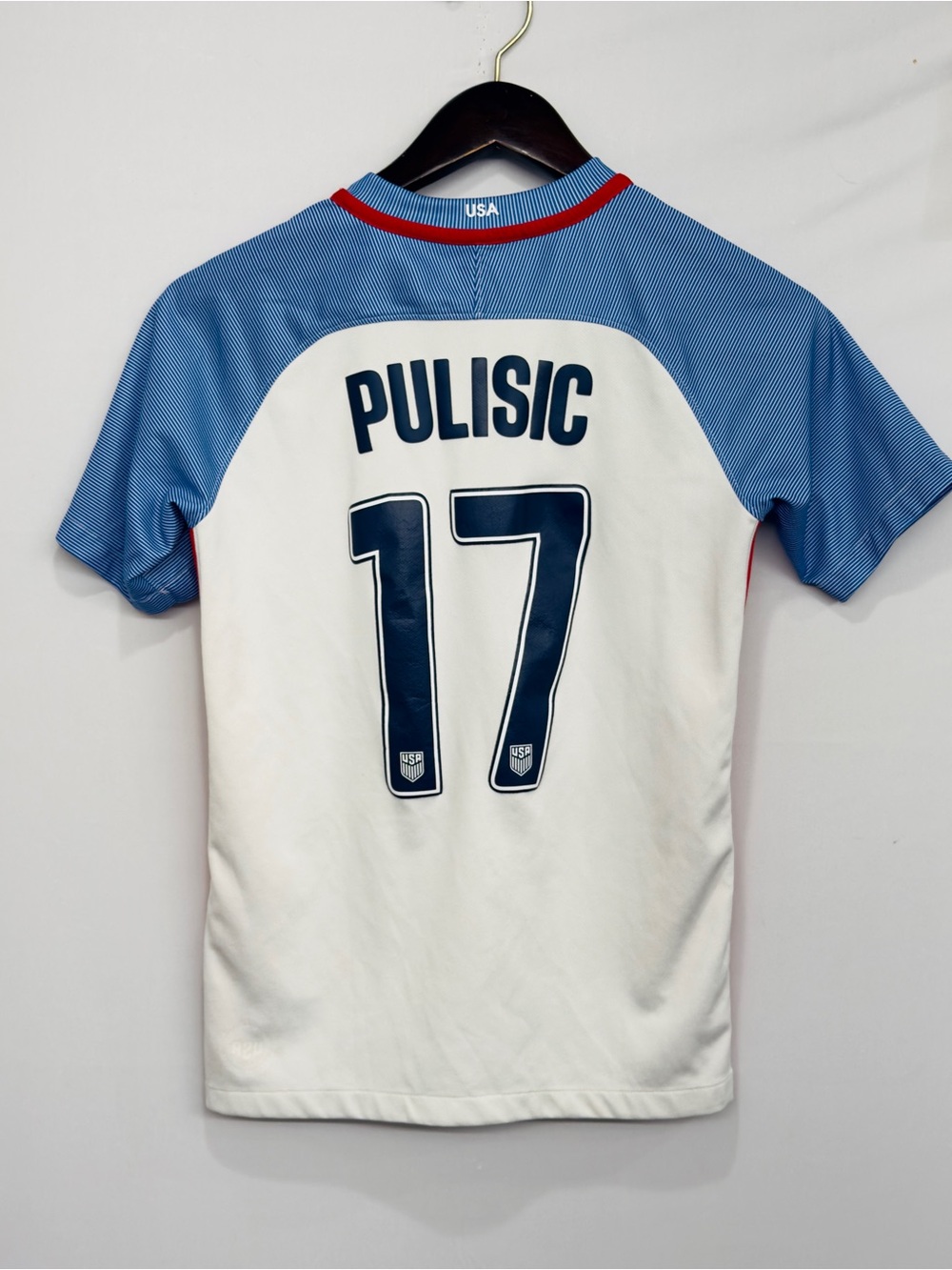 Christian Pulisic USA USMNT 2016 White Home Jersey #17 - Kids Small nike soccer